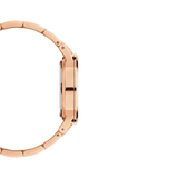 Daniel Wellington Iconic Link Analog Black Dial Rose Gold Steel Strap Watch For Women - DW00100214