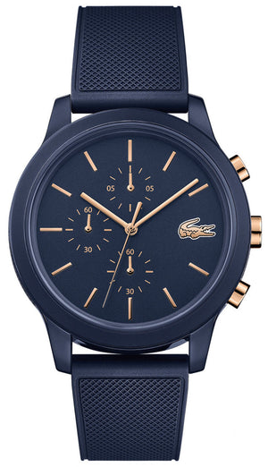Lacoste 12.12 Blue Dial Blue Silicon Strap Watch for Men - 2011013