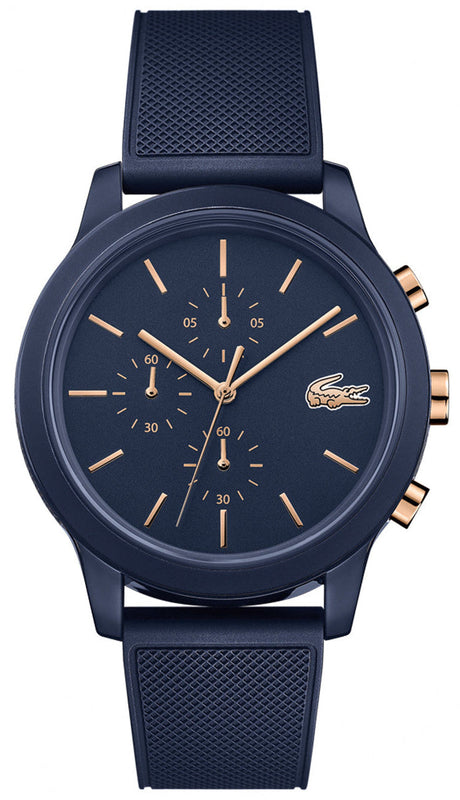 Lacoste 12.12 Blue Dial Blue Silicon Strap Watch for Men - 2011013