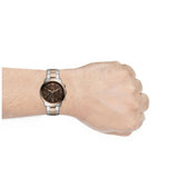 Fossil Neutra Chronograph Brown Dial Two Tone Steel Strap Watch for Men - FS5869