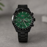 Lacoste Boston Green Dial Black Steel Strap Watch for Men - 2011270