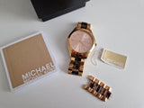 Michael Kors Runway Rose Gold Dial Two Tone Steel Strap Watch for Women - MK4301
