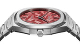 D1 Milano Ultra Thin Barn Red Dial Silver Steel Strap Watch for Men - D1-UTBJ33