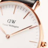Daniel Wellington Classic Bayswater White Dial Navy Blue NATO Strap Watch For Women - DW00100279