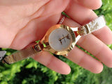 Emporio Armani Chiara Silver Dial Gold Steel Strap Watch for Women - AR7363
