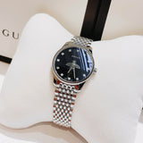 Gucci G Timeless Quartz Black Dial Silver Steel Strap Watch For Women - YA1265020