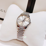 Gucci G Timeless Quartz Silver Dial Silver Steel Strap Watch For Women - YA1265019