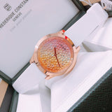 Guess Crush Crystals Gold Dial White Rubber Strap Watch for Women - W1223L3
