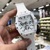 Guess Phoenix Multifunction White Dial White Rubber Strap Watch for Men - GW0203G2