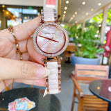 Michael Kors Parker Mother of Pearl Pink Dial Two Tone Steel Strap Watch for Women - MK6402