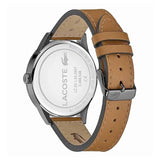 Lacoste Continental Black Dial Brown Leather Strap Watch for Men - 2011021