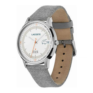 Lacoste Madrid White Dial Gray Leather Strap Watch for Men - 2011031