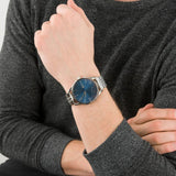Lacoste Vienna Blue Dial Silver Steel Strap Watch for Men - 2011049