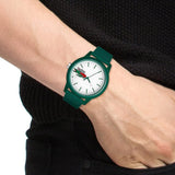 Lacoste 12.12 White Dial Green Silicon Strap Watch for Men  - 2011135