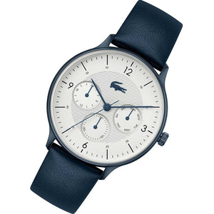 Lacoste Club White Dial Blue Leather Strap Watch for Men - 2011140