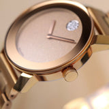 Movado Bold Rose Gold Dial Rose Gold Steel Strap Watch For Women - 3600335