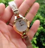 Emporio Armani Chiara Silver Dial Gold Steel Strap Watch for Women - AR7363