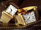 Emporio Armani Super Slim Quartz White DIal Gold Mesh Bracelet Watch For Women - AR2017