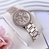 Michael Kors Camille Three Hand Rose Gold Dial Rose Gold Steel Strap Watch For Women - MK7197