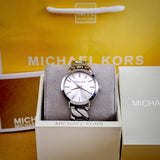 Michael Kors Runway Three-Hand Silver Dial Silver Steel Strap Watch for Women - MK7474