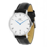 Daniel Wellington Dapper Sheffield White Dial Black Leather Strap Watch For Women - DW00100096