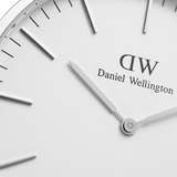 Daniel Wellington Classic Sheffield White Dial Black Leather Strap Watch For Men - DW00100020