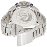 Diesel Mega Chief Chronograph White Dial Silver Steel Strap Watch For Men - DZ4328