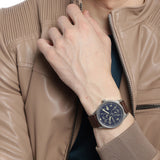 Lacoste Continental Blue Dial Brown Leather Strap Watch for Men - 2011040