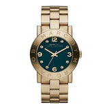 Marc Jacobs Amy Green Dial Gold Steel Strap Watch for Women - MBM8609