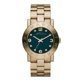 Marc Jacobs Amy Green Dial Gold Steel Strap Watch for Women - MBM8619