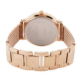 Guess Willow Crystal Blue Dial Rose Gold Mesh Bracelet Watch For Women - W0836L1