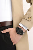Fossil Grant Sport Chronograph Black Dial Black Steel Strap Watch for Men - FS5374