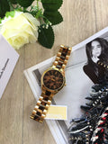 Michael Kors Slim Runway Tortoise Shell Dial Two Tone Steel Strap Watch for Women - MK4284