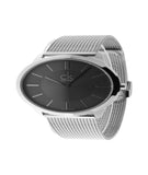 Calvin Klein Minimal Grey Dial Silver Mesh Bracelet Watch for Men - K3M21124