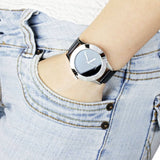 Marc Jacobs Blade Black Dial Black Leather Strap Watch for Women - MBM1205