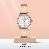Coach Delancey Silver Dial Rose Gold Steel Strap Watch for Women - 14502355