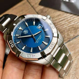 Tag Heuer Aquaracer Quartz Blue Dial Silver Steel Strap Watch for Men - WAY1112.BA0928