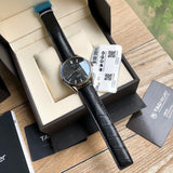 Tag Heuer Carrera Automatic Black Dial Black Leather Strap Watch for Men - WAR201A.FC6266