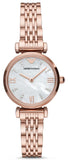 Emporio Armani Gianni T-Bar Mother of Pearl Dial Rose Gold Steel Strap Watch For Women - AR11316
