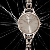Emporio Armani Aurora Rose Gold Dial Rose Gold Steel Strap Watch for Women - AR11055