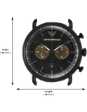 Emporio Armani Aviator Black Dial Black Mesh Bracelet Watch For Men - AR11142