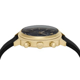 Emporio Armani Ruggero Chronograph Black Dial Black Leather Strap Watch for Men - AR11690