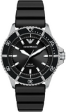 Emporio Armani World Explorer Solar Black Dial Black Silicone Strap Watch for Men - AR11788