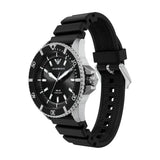 Emporio Armani World Explorer Solar Black Dial Black Silicone Strap Watch for Men - AR11788