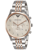 Emporio Armani Beta Chronograph Grey Dial Two Tone Steel Strap Watch For Men - AR1864