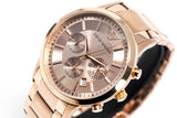 Emporio Armani Classic Rose Gold Chronograph Steel Strap Watch For Men - AR2452