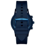 Emporio Armani Renato Chronograph Silver Dial Blue Silicone Strap Watch For Men - AR11026