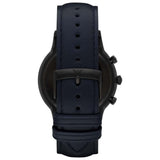 Emporio Armani Renato Chronograph Quartz Blue Dial Blue Leather Strap Watch For Men - AR2481