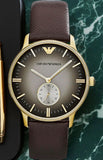 Emporio Armani Gianni Gray Dial Brown Leather Strap Watch for Men - AR1723