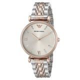 Emporio Armani Gianni T Bar Grey Dial Two Tone Steel Strap Watch For Women - AR1840